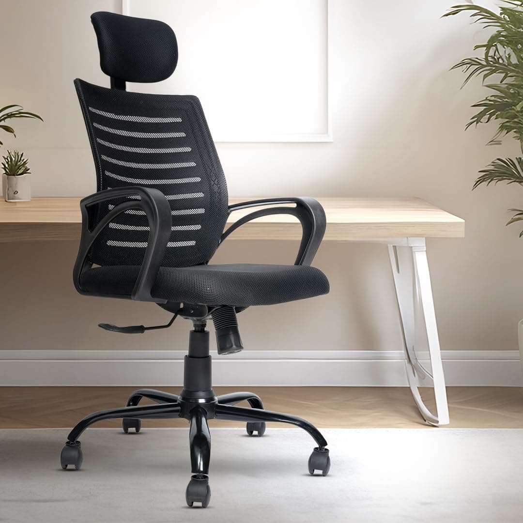 INNOWIN Mini Jazz Mesh Ergonomic Office Chair - High Back, Tilting, Black